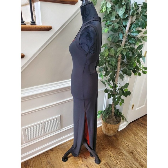 Josh & Jazz Women's Black Polyester Halter Neck Sleeveless Long Maxi Dress 3/4 - Picture 5 of 13